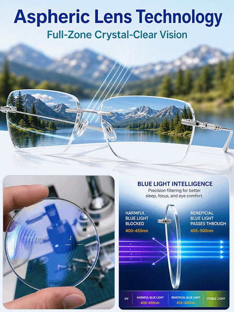 【No eye test！corrects near, far and presbyopia】German quality,  reading & sunglasses in one. 