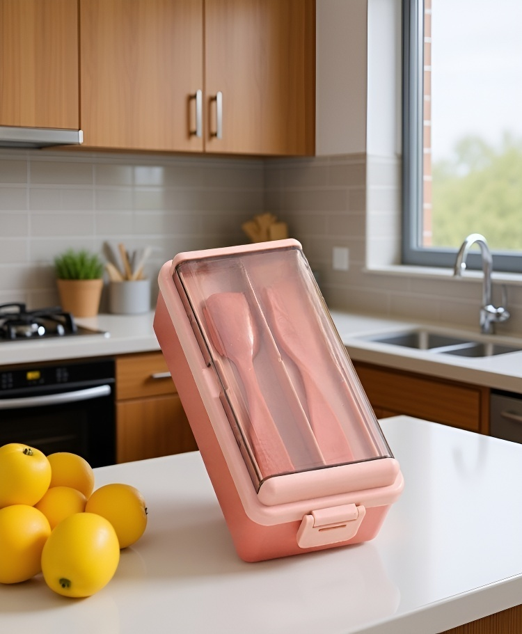 Lunchbox mit mehreren Fächern für gesunde Ernährung