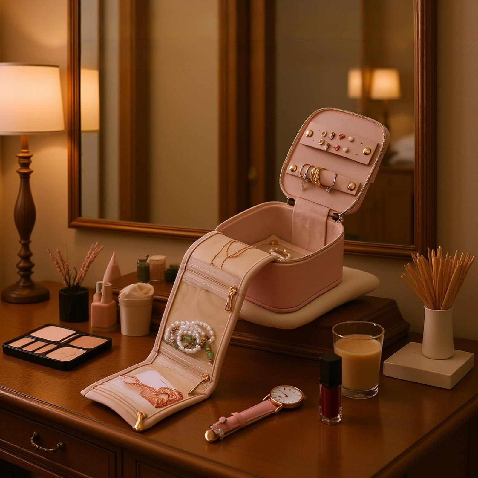 イヤリング・リング収納ケース トラベルポーチ