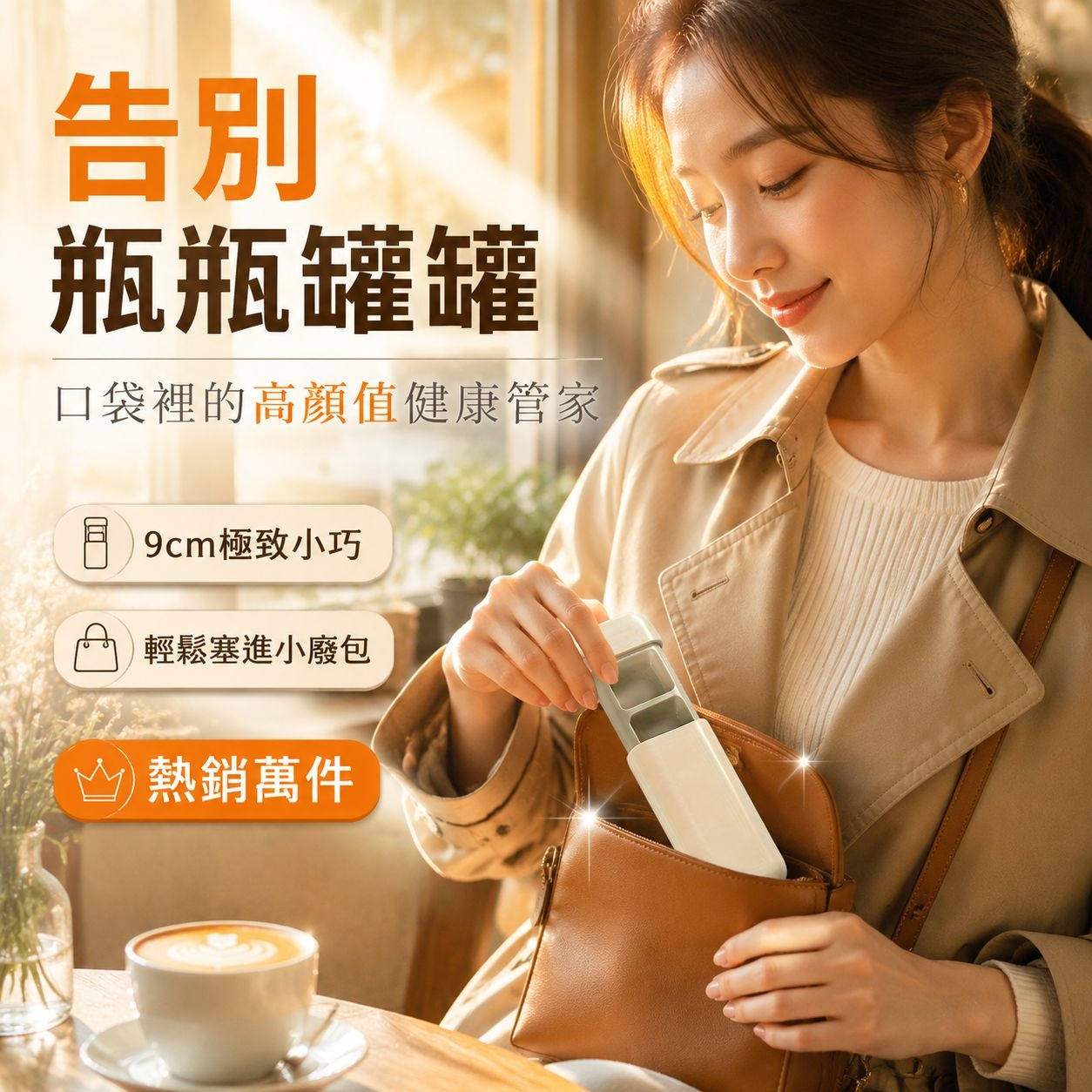 小巧便捷三格分藥盒旅行隨身藥丸盒