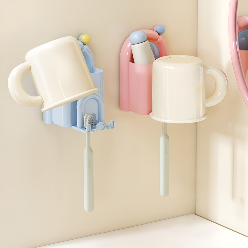 Wall-mounted Electric Toothbrush Holder with Rinse Cup