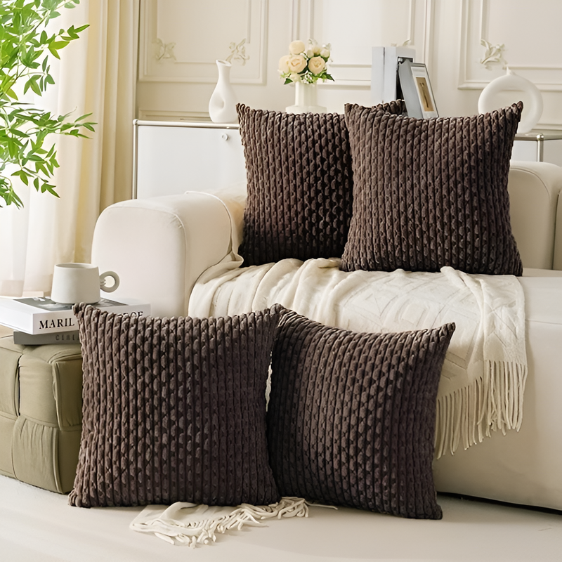 链条灯芯绒抱枕枕套