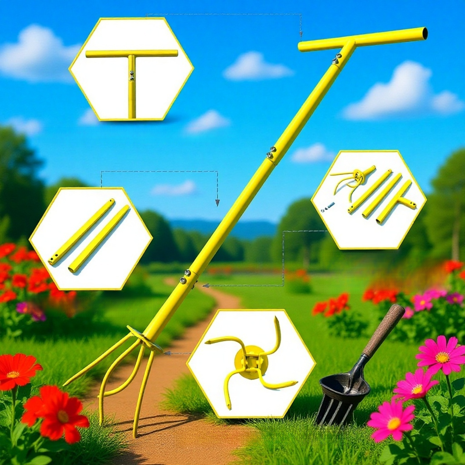 Accesorio de jardín para trasplante de plantas