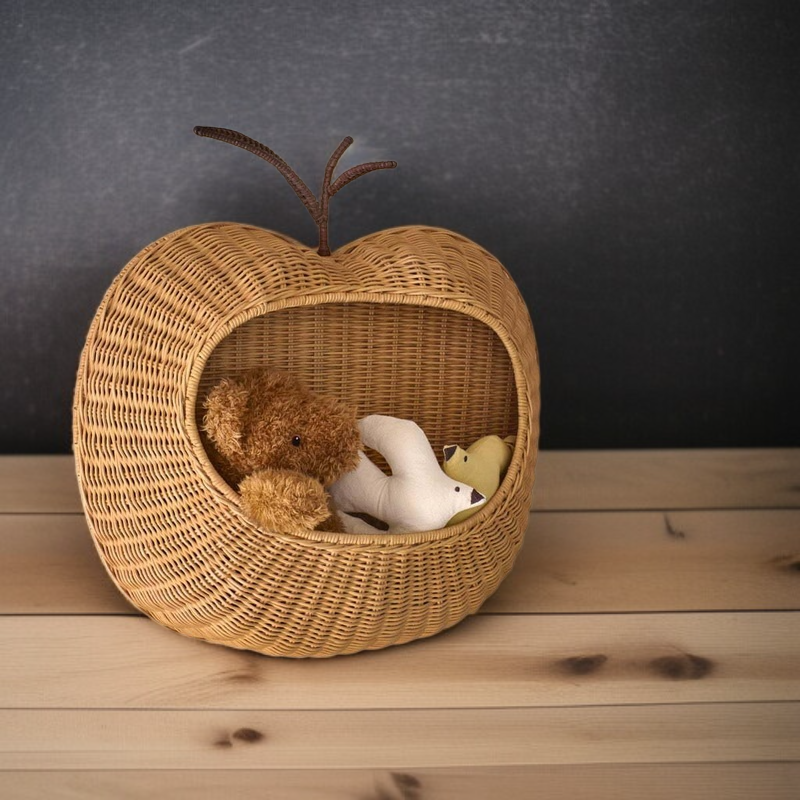 Nordic style rattan wall-mounted key storage basket home B&B decoration toy sundries storage basket 