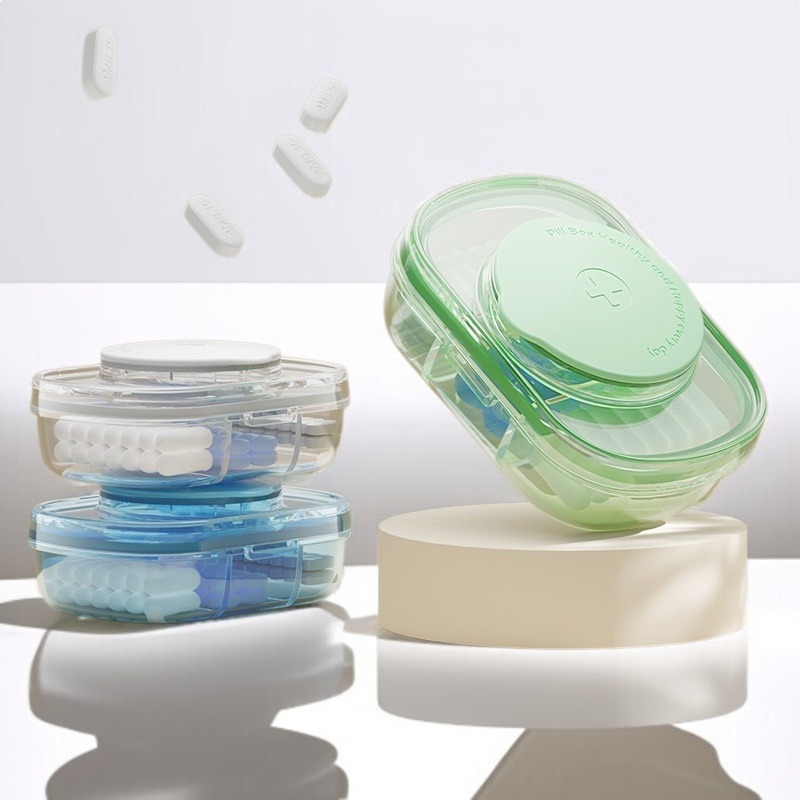 휴대용약통 다용도분약기 밀폐방습 휴대용가위약통 1분 2커터