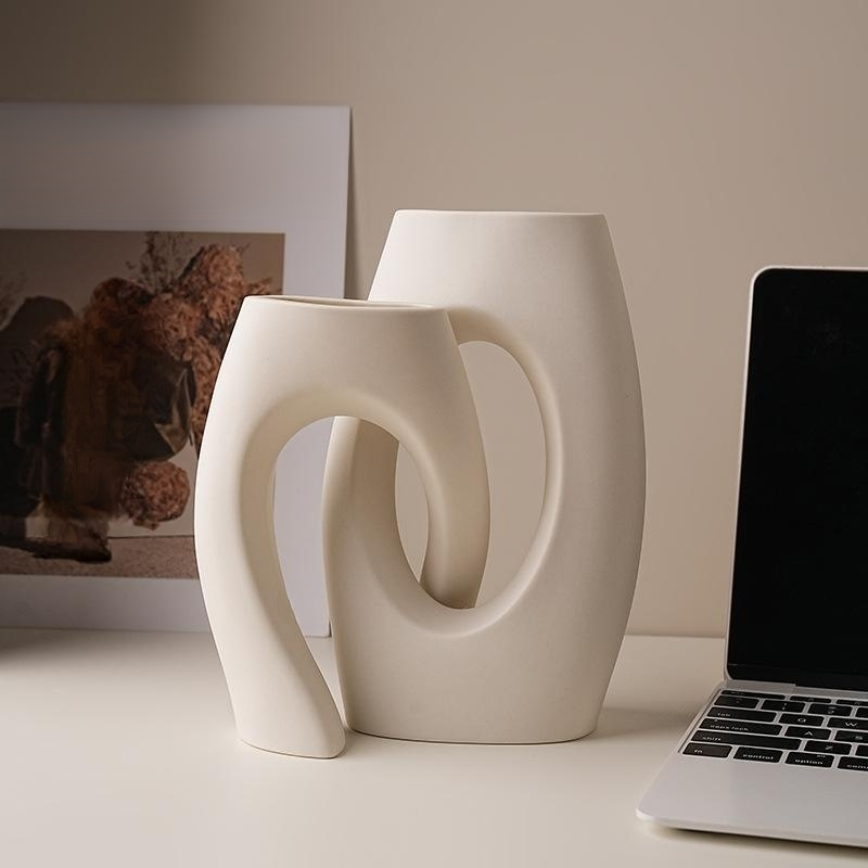 흰색 꽃병 예술 작품