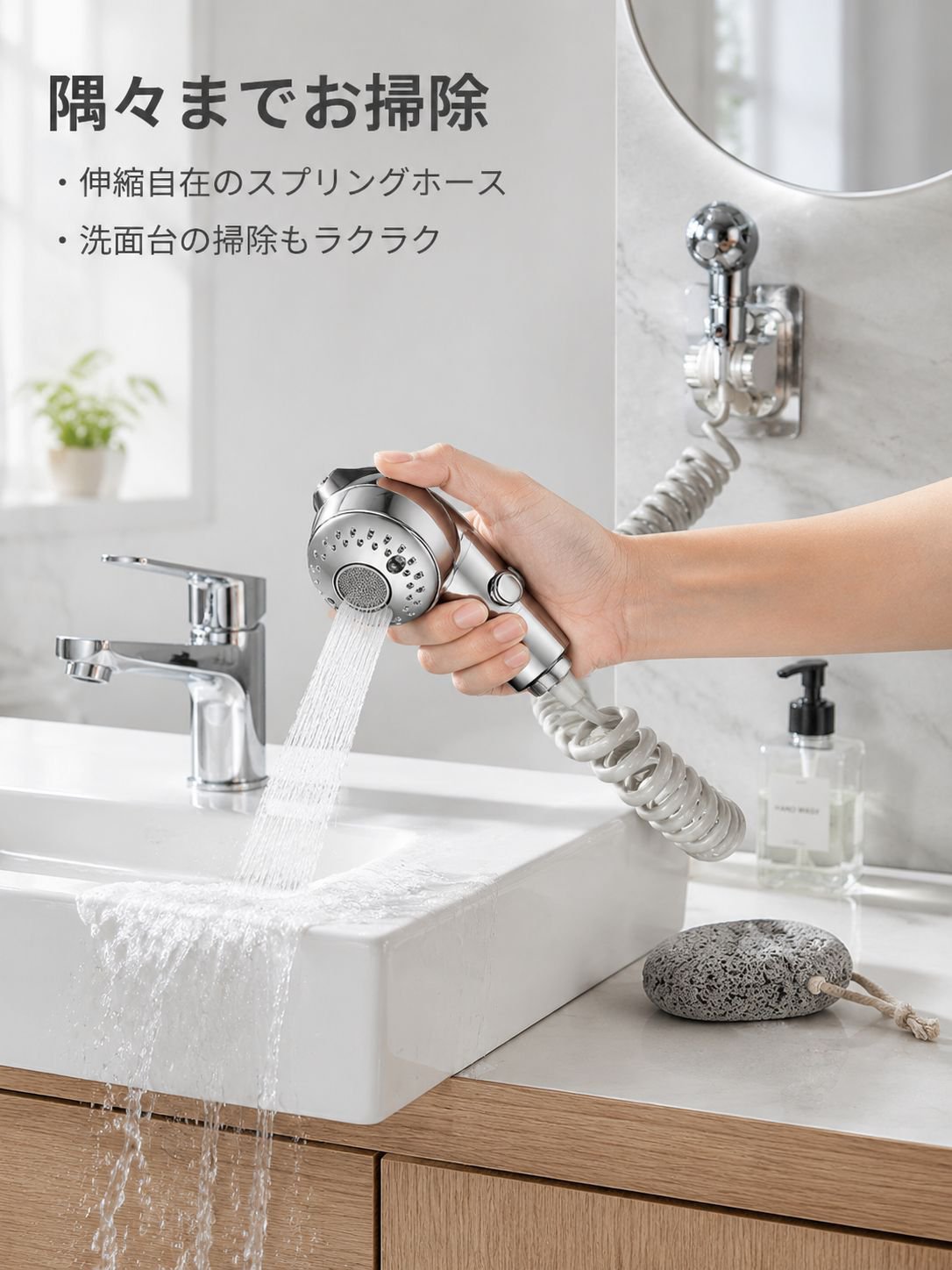 安心安全な素材を使用したシャワーヘッド