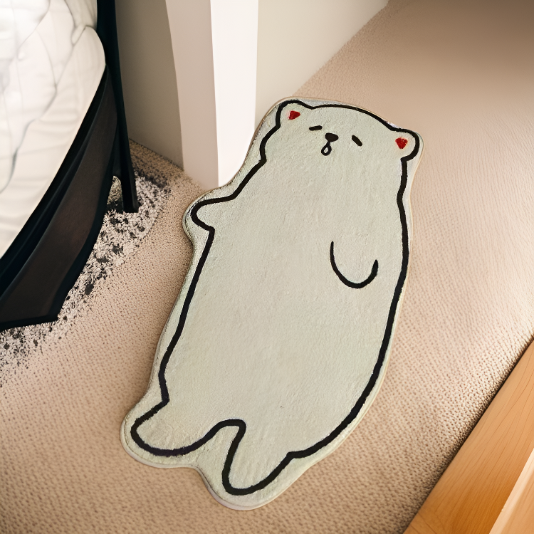 Minimalistyczny dywanik z kreskówkowym psem