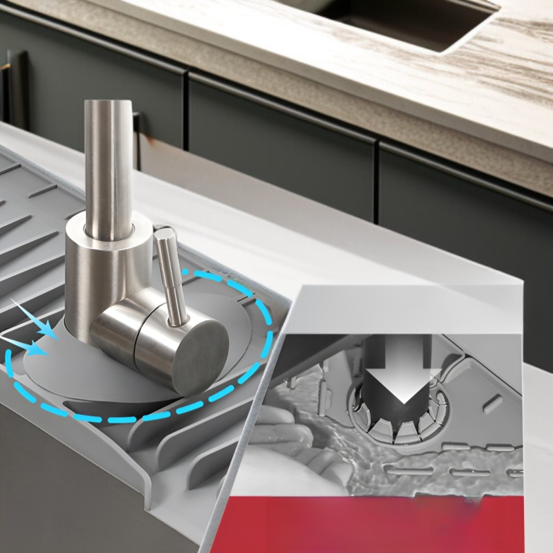 실리콘 수도꼭지 물빠짐 매트 방수 링 