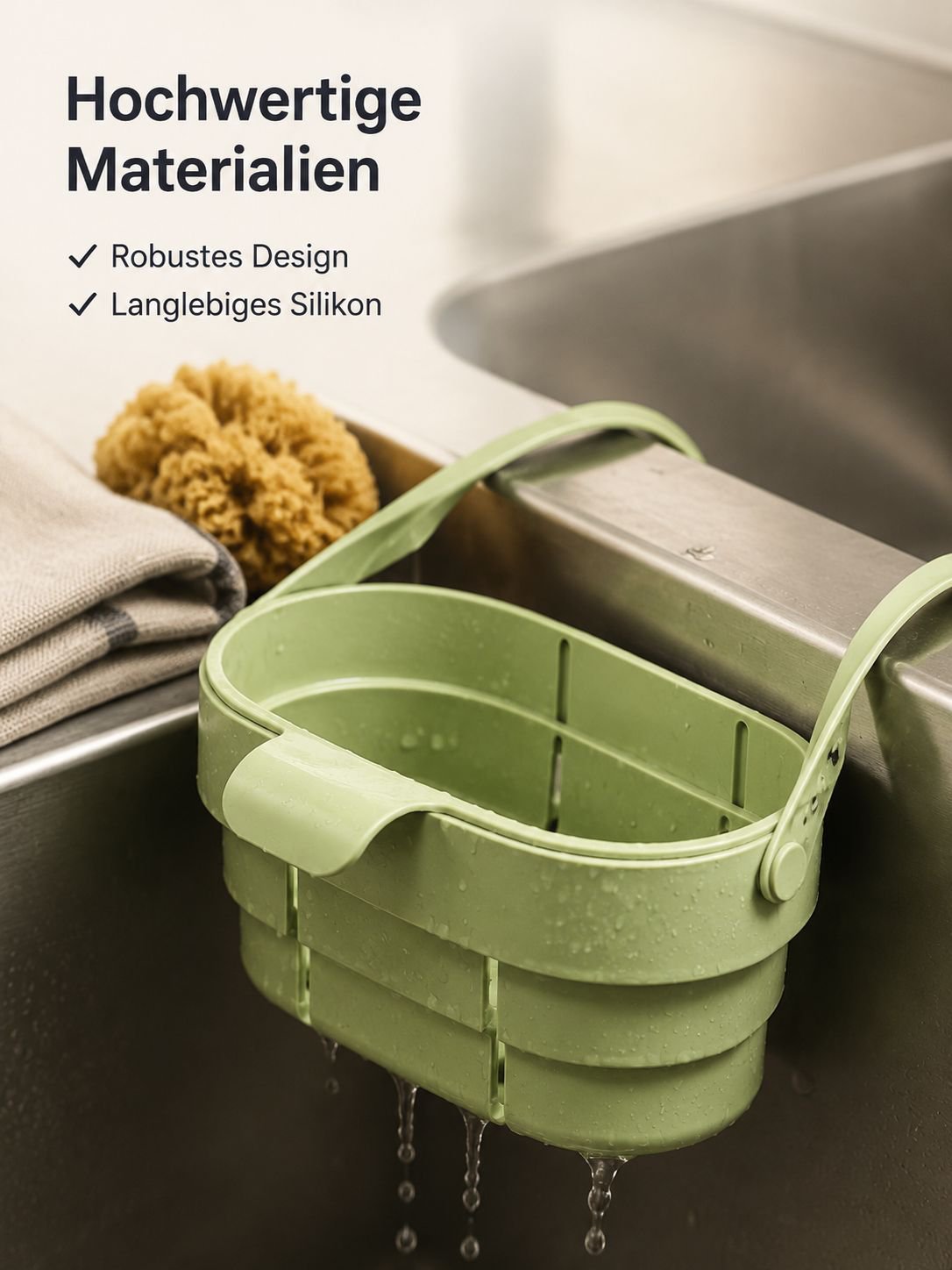 Faltbarer hängender Abtropfkorb für die Küche