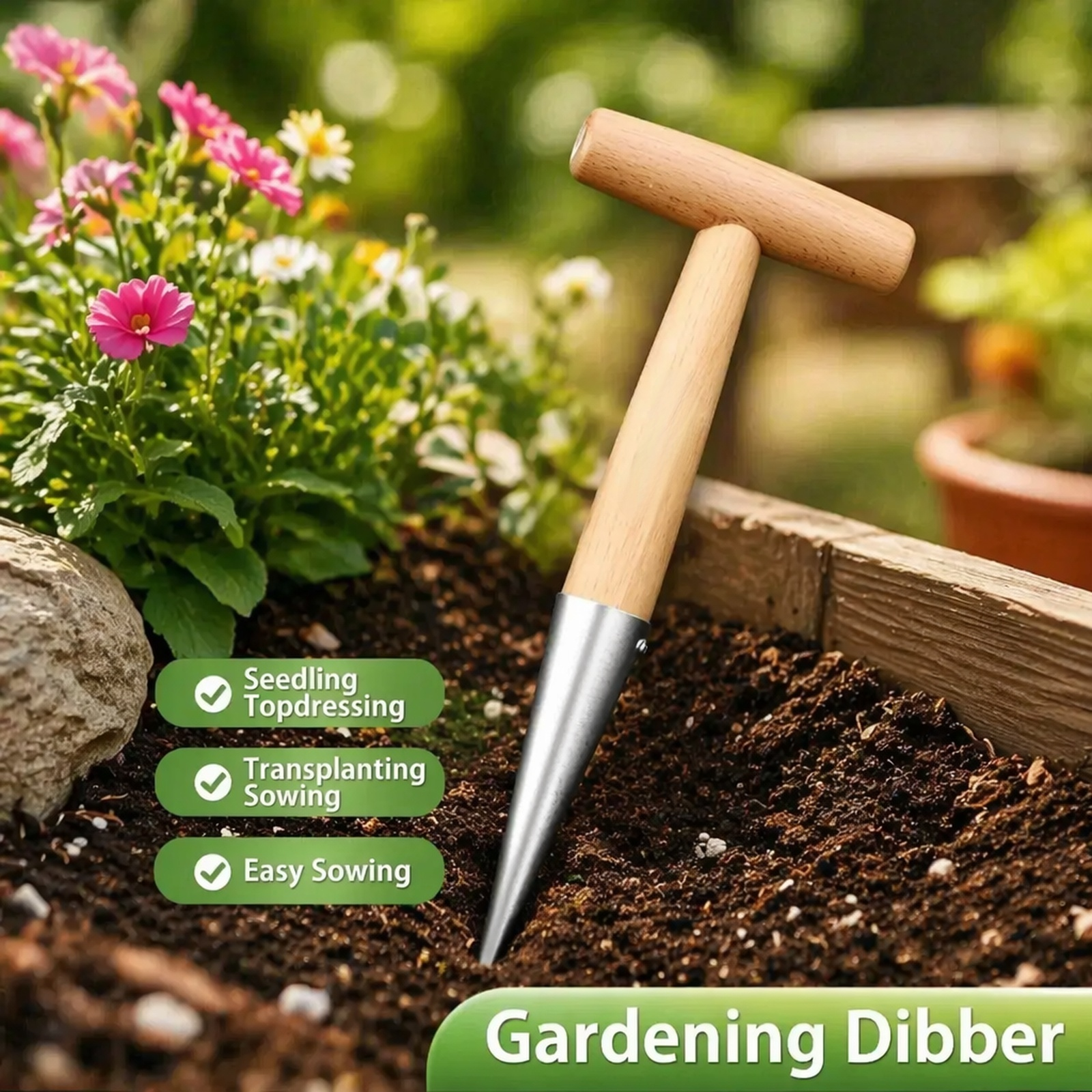 Seedling transplanter for quick vegetable planting
