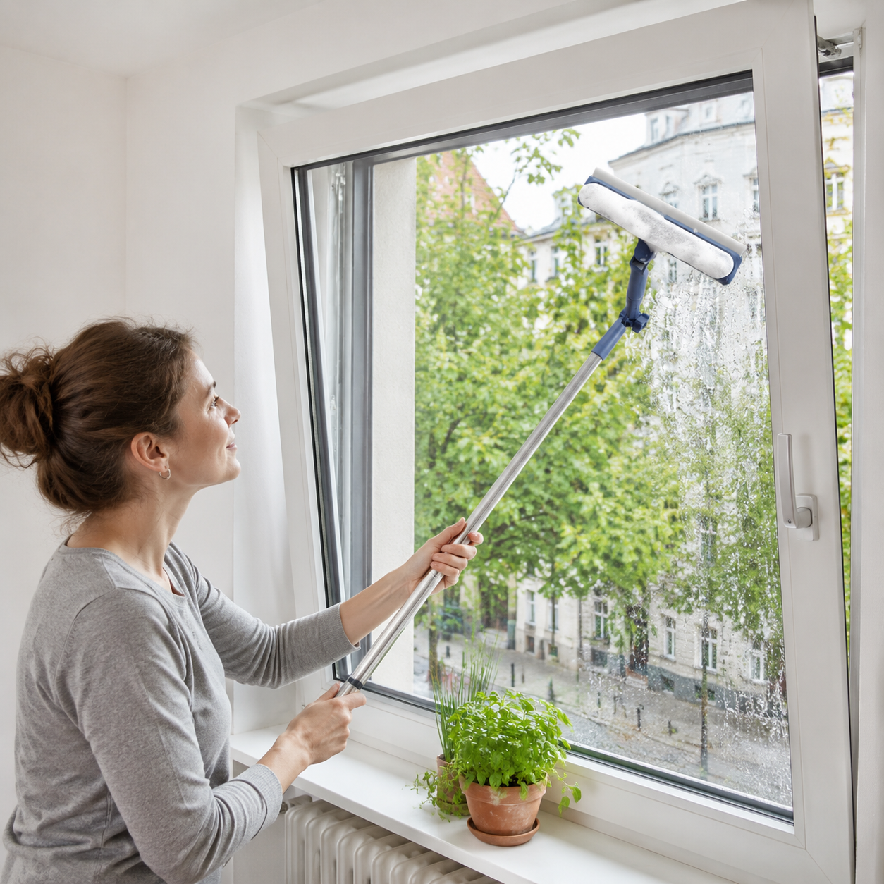 Dreifarbiger doppelseitiger Glasreiniger