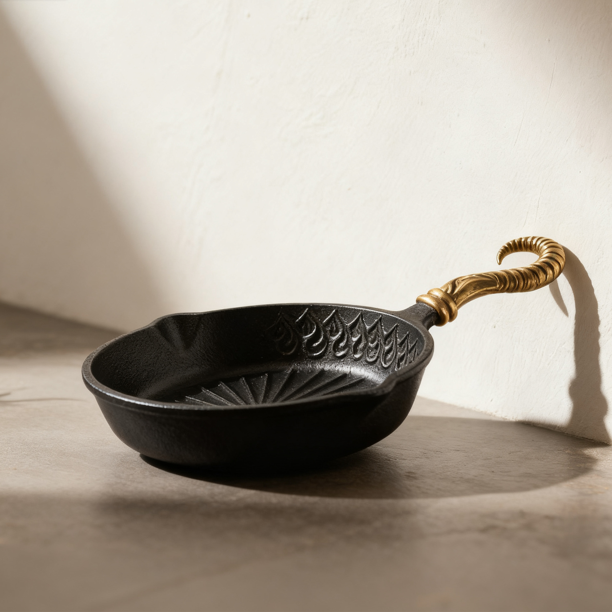 불꽃 무늬 주물 프라이팬