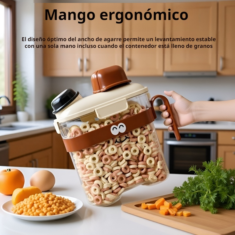 Bote de Almacenamiento Hermético para Cocina, Ideal para Granos, Cereales y Snacks
