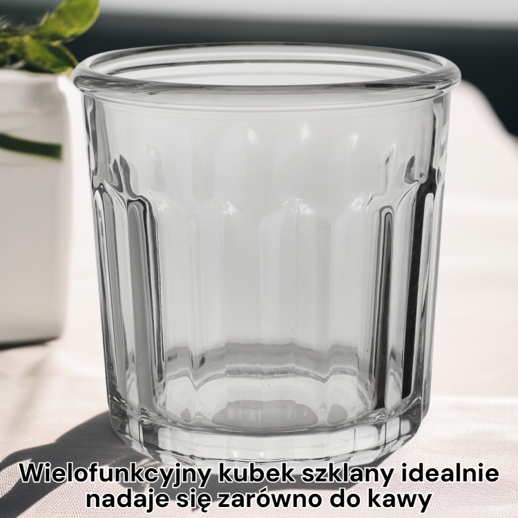 Wielofunkcyjny kubek szklany na kawę i mleko