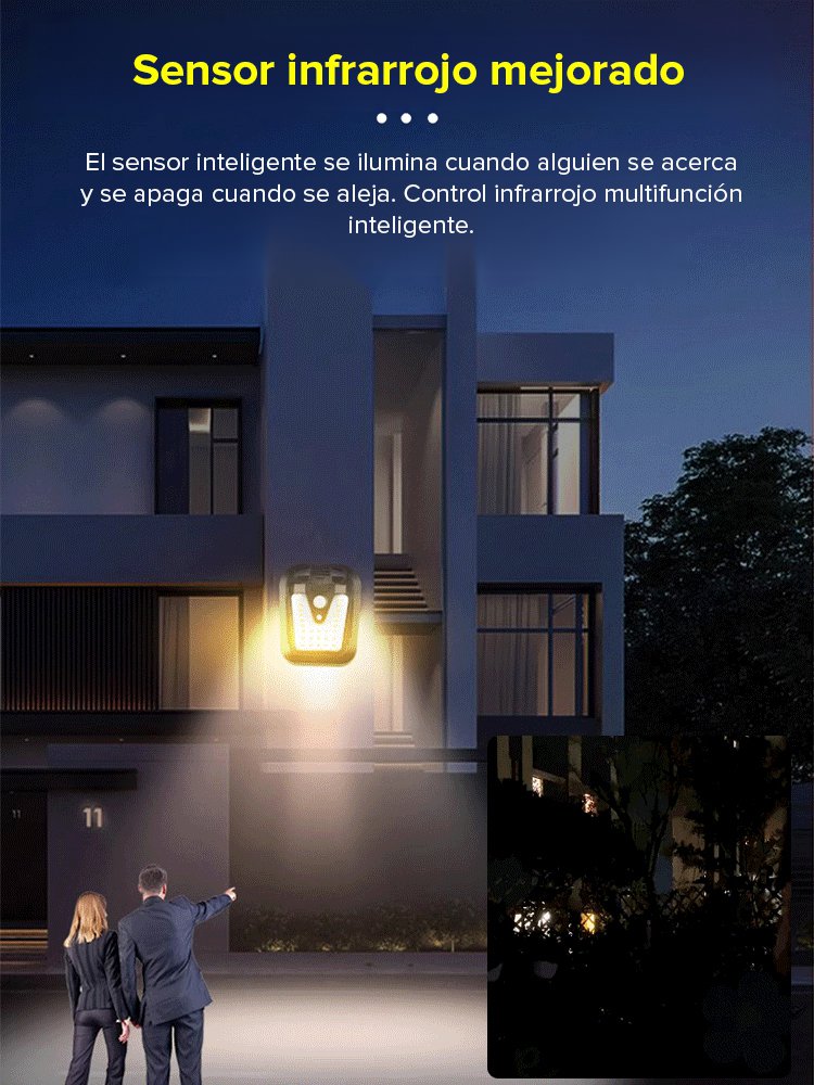 Lámpara solar de clip con sensor inteligente 