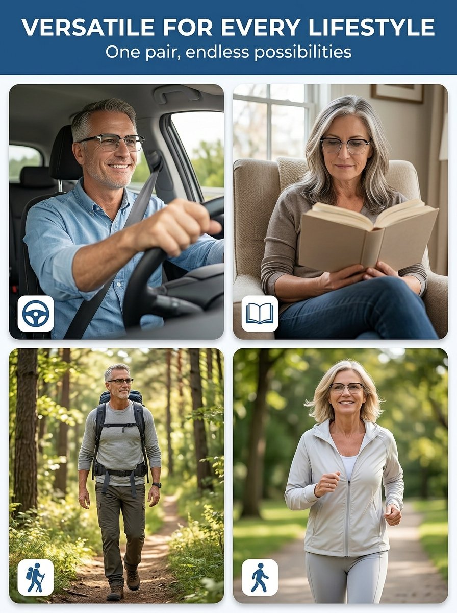 Auto Focus Photochromic Anti-Blue Light Reading Glasses