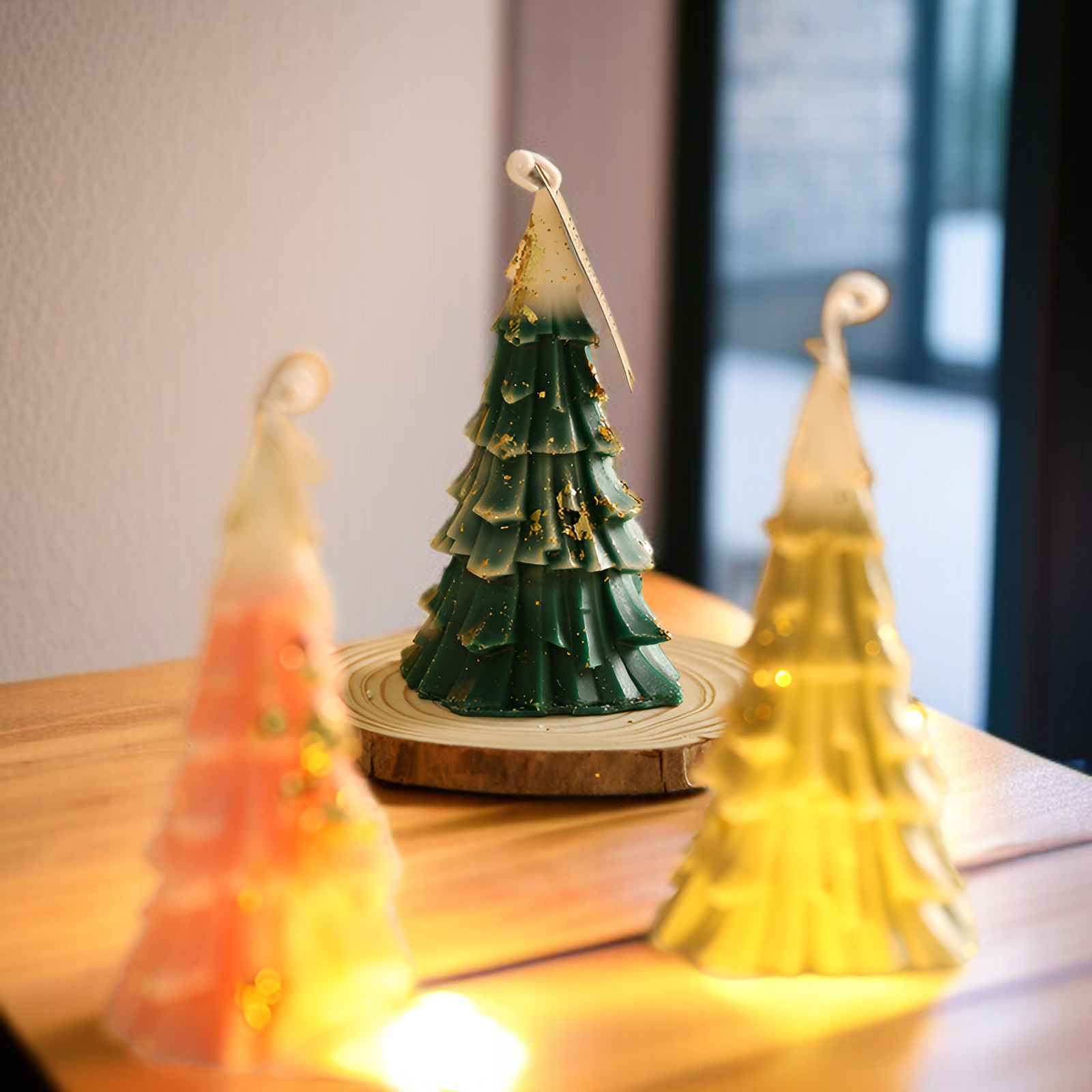 บรรยากาศความรู้สึกเทียนหอมต้นคริสต์มาส