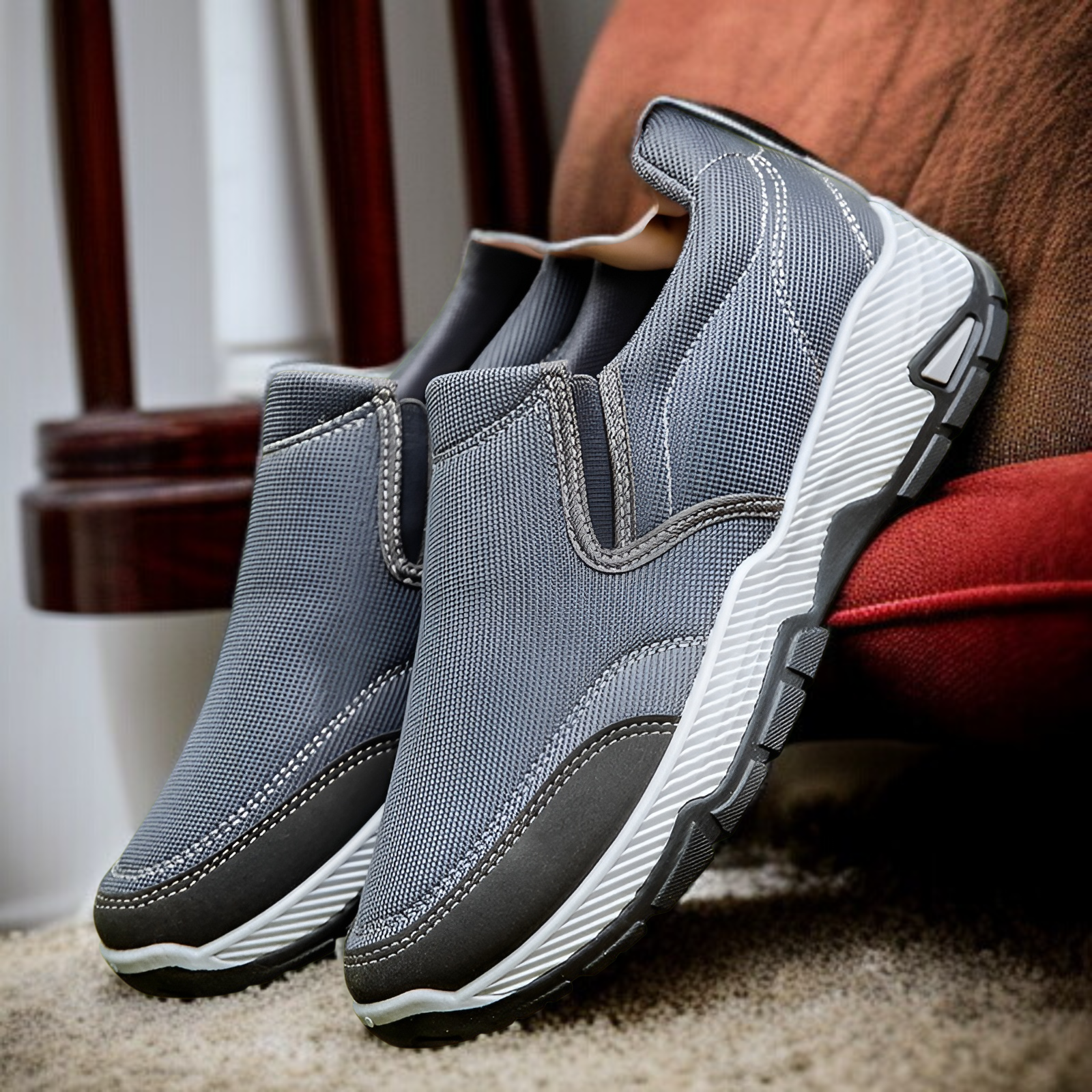 カジュアルシューズメンズ2025春新作カジュアルシューズ中高年アウトドアシューズお父さんシューズラウンドトゥ通気性スポーツシューズワンステップメンズシューズ