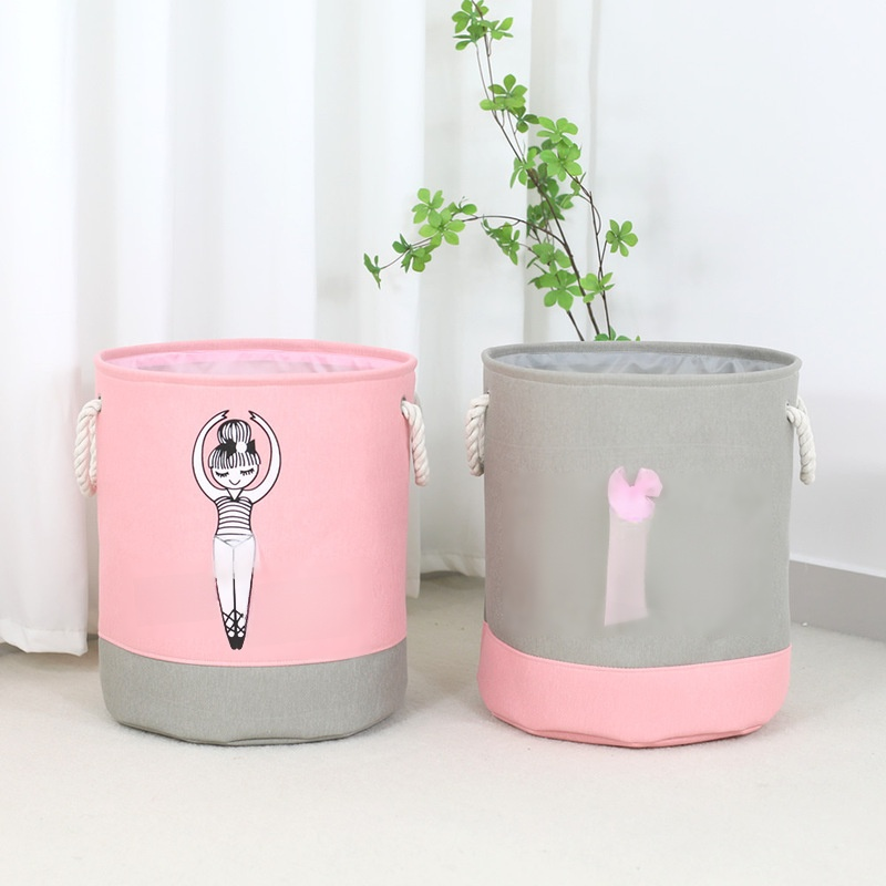 소녀풍 패브릭 수납바구니 의류 장난감 정리함