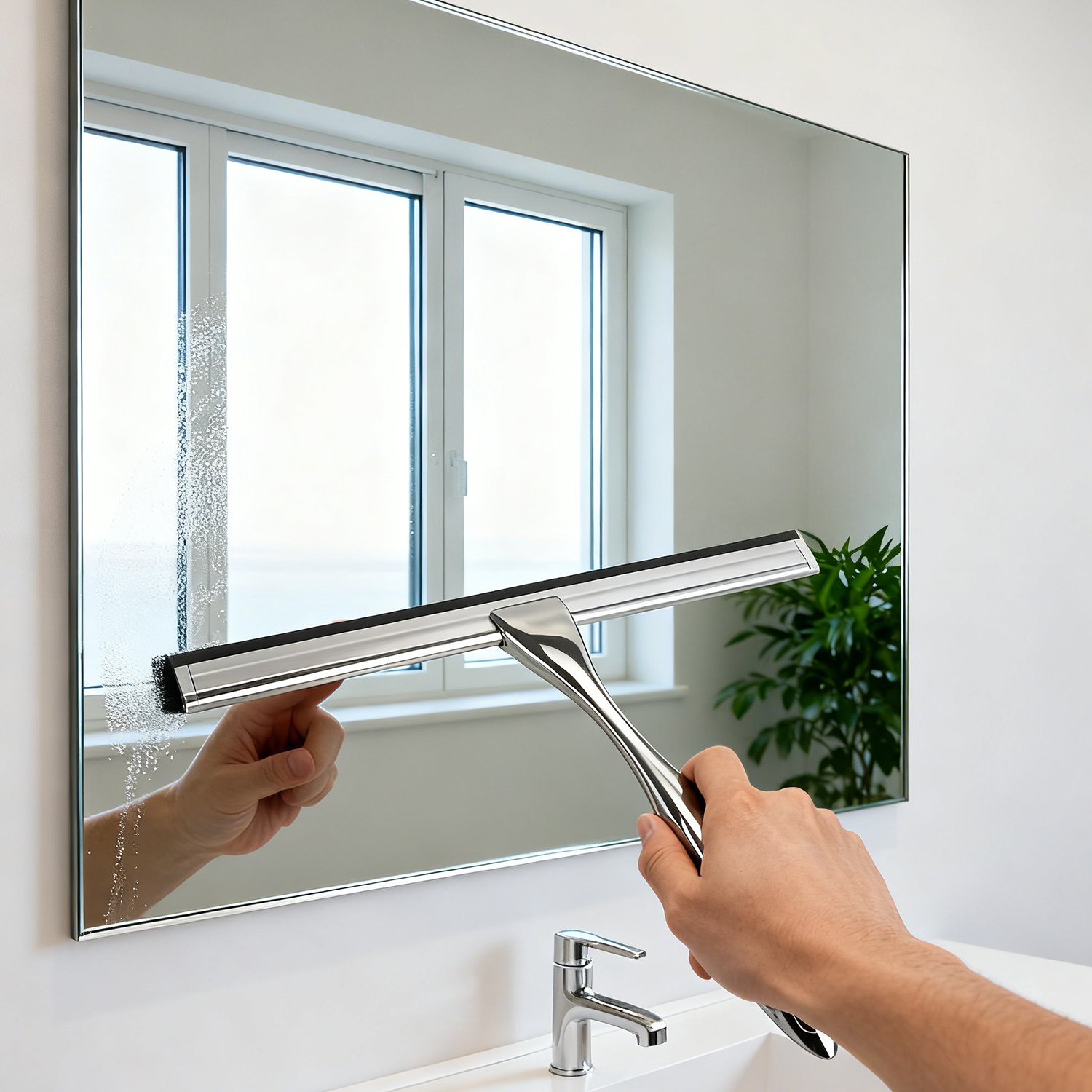 Rust-resistant stainless steel wiper for bathroom