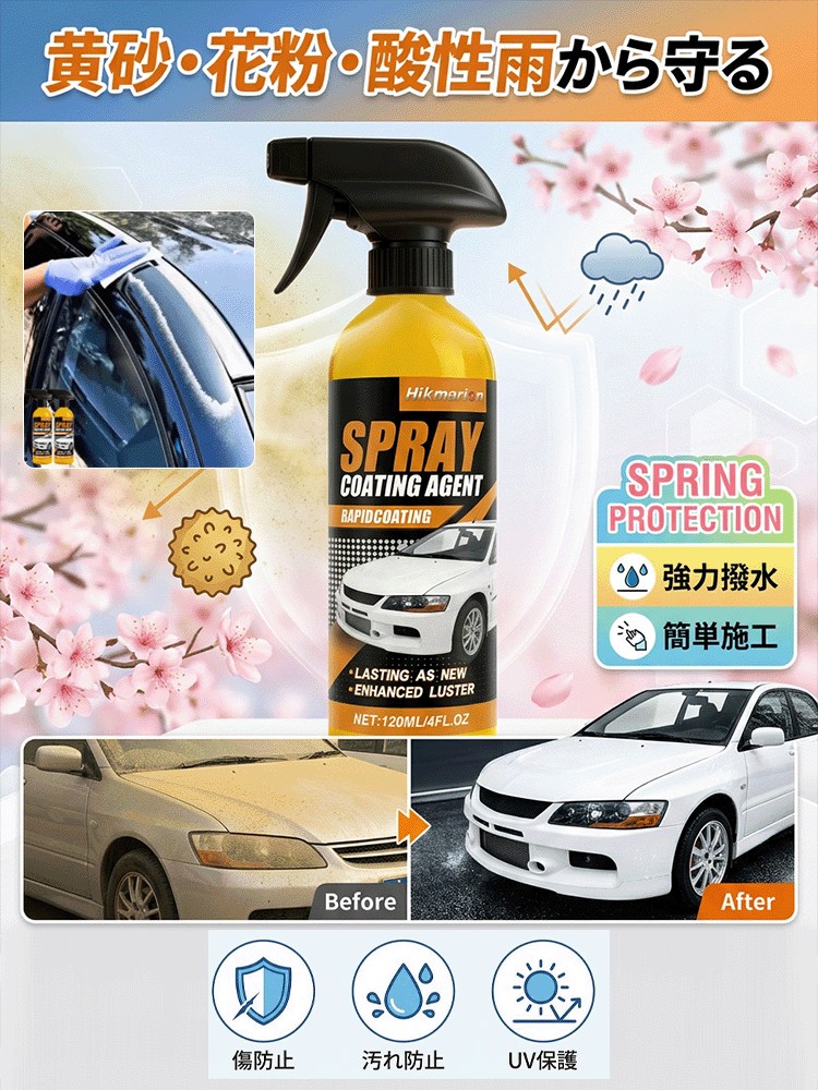 【高光沢】車用コーティングスプレー