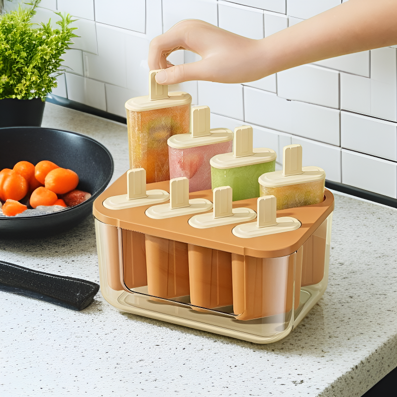 家庭用シリコンアイスクリームモールド 蓋付きアイストレー