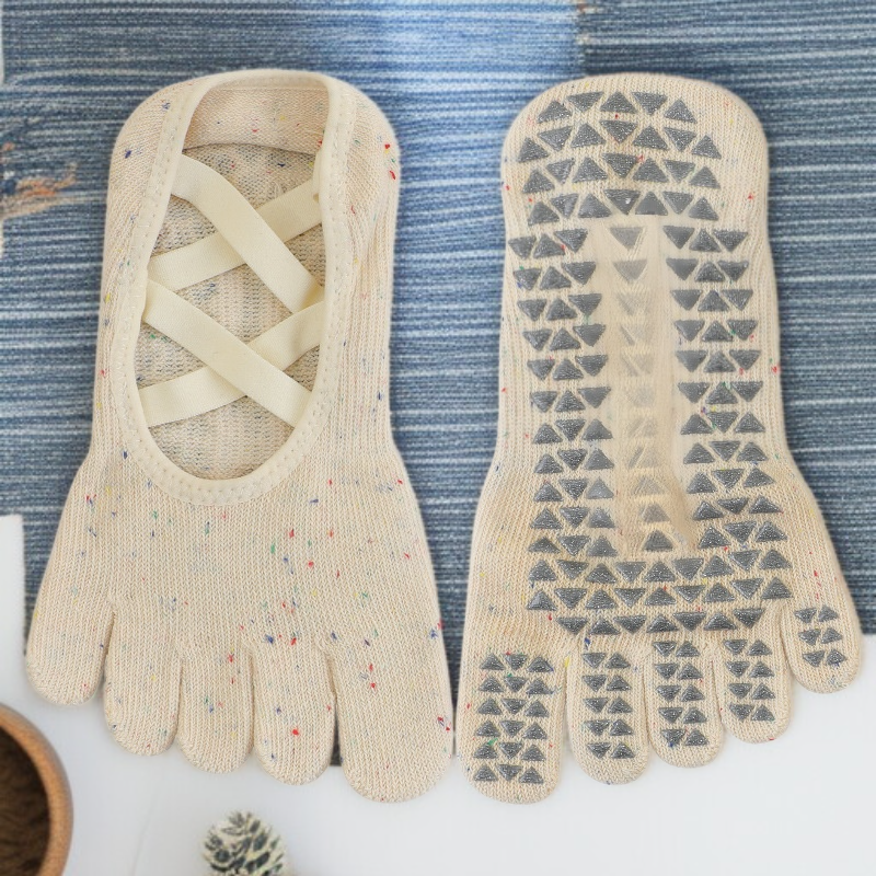 女性用滑り止めヨガ五本指ソックス夏用通気性