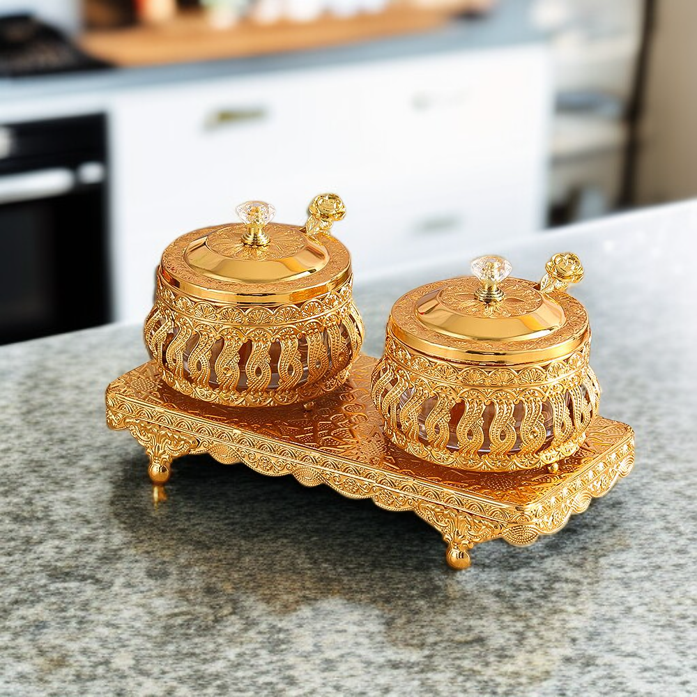 ชามน้ำตาลเหล็กพร้อมฐาน