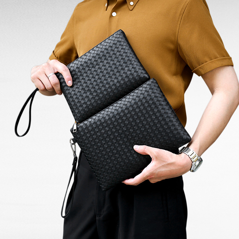 Stylish PU Leather Handbag, Large Capacity Storage Bag, Men's Clutch