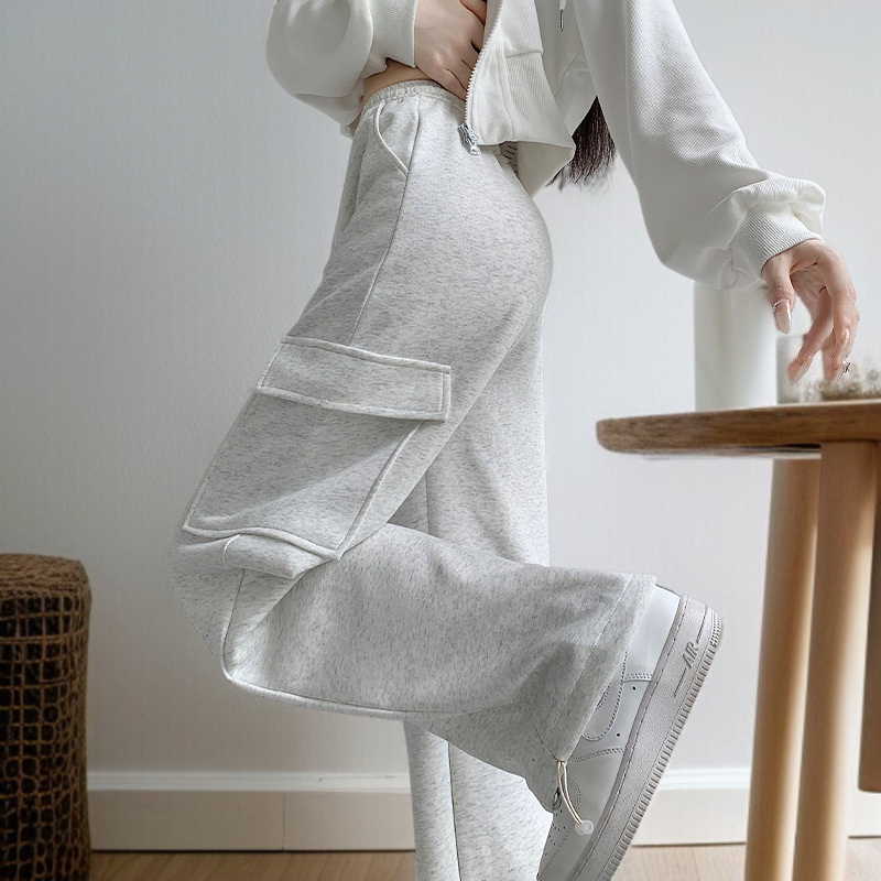 트레이닝 팬츠 여성 와이드 조거 스트링 맨투맨 신상 봄가을 잔키 와이드 카고 팬츠