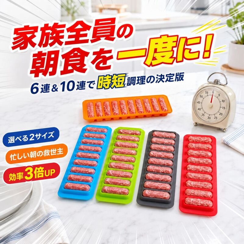 ホットドッグ型シリコン製ベーキングソーセージボックス型