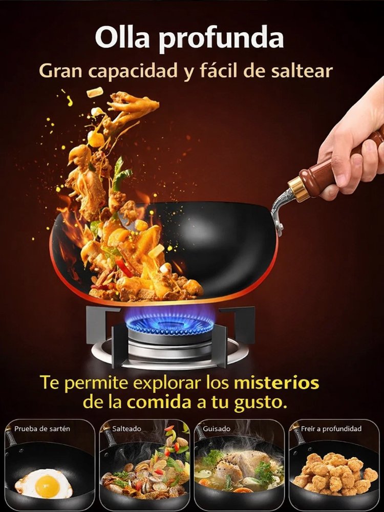 【Sin químicos】Sartén de hierro puro antiadherente. 200 años como nueva.