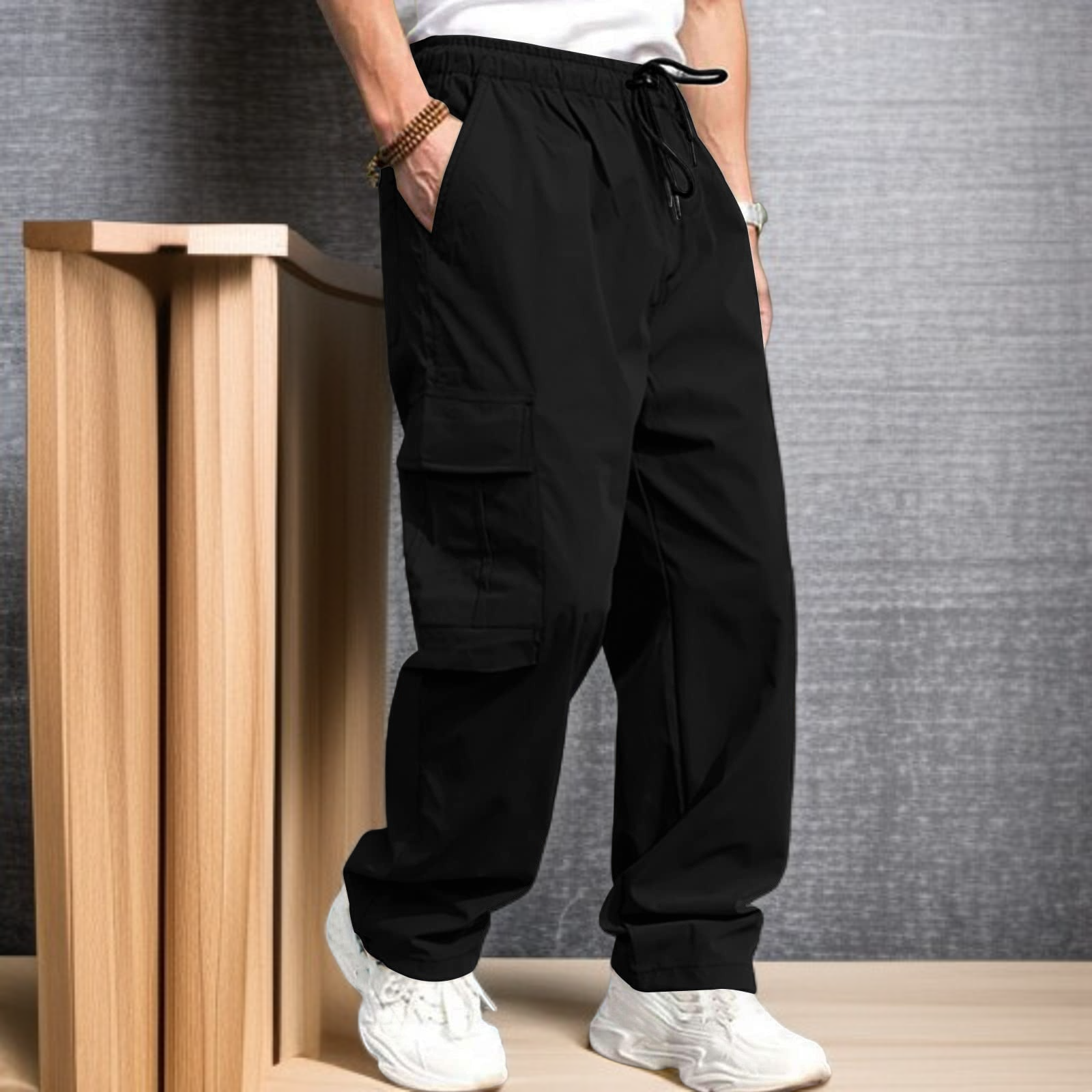  Pantalones casuales rectos y holgados para otoño e invierno