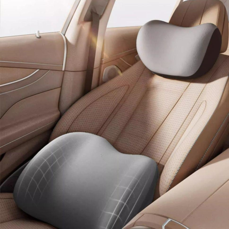Almohada de respaldo lumbar de espuma viscoelástica para asiento de coche
