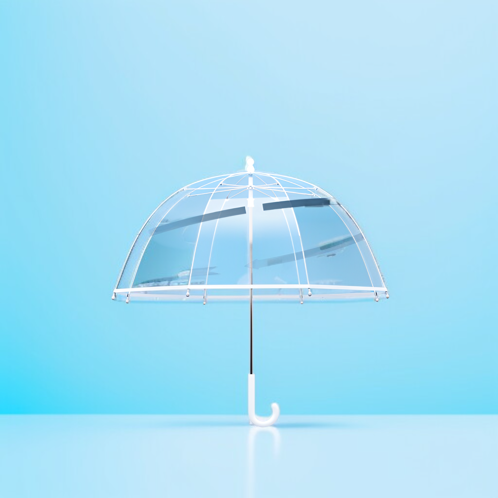 超軽量子供用透明傘・男の子女の子小学生向け安全ロングハンドル