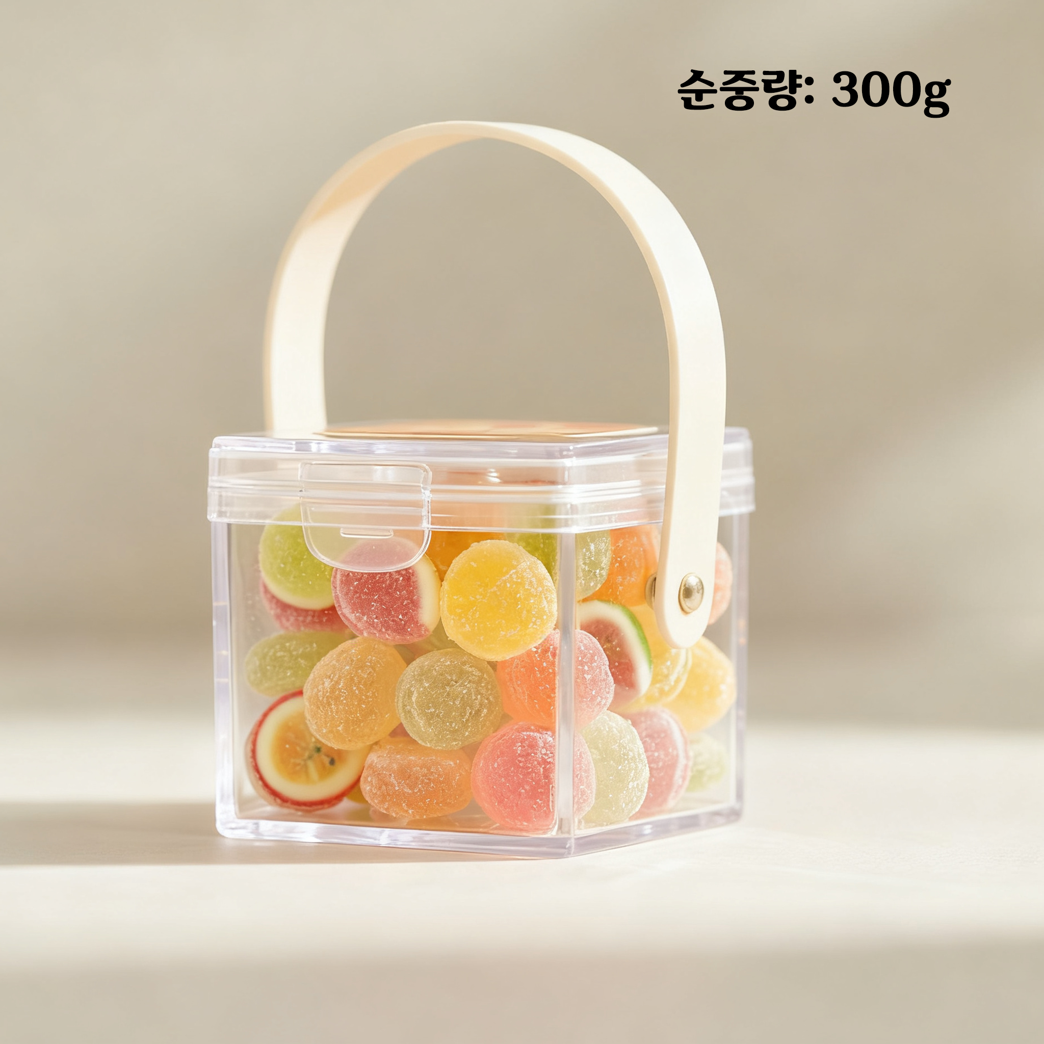 여러 가지 과일 젤리 종류별 진열 사진