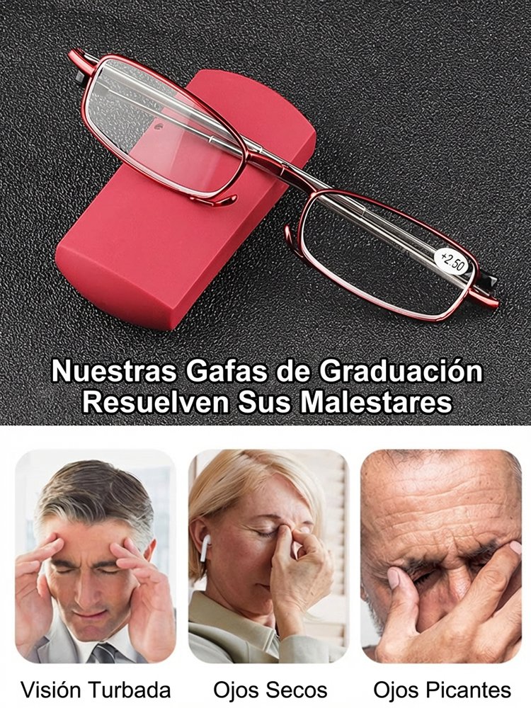 Gafas de lectura inteligentes ultraligeras plegables con zoom y estuche incluido