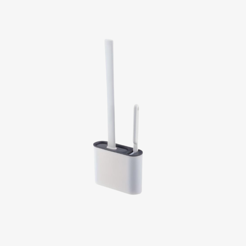 Wall Mounted Toilet Brush with 2 Brush Heads & 1 Holder, Soft Bristle Bathroom Cleaning Tool
