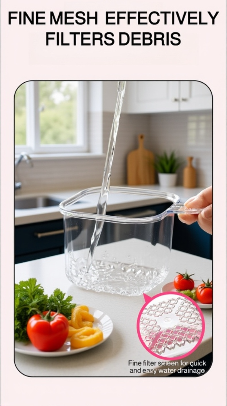 Drain basket holding sponges and soap in kitchen sink