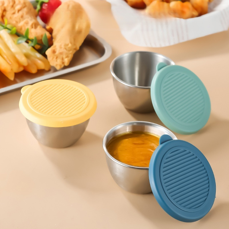 Caja de acero inoxidable para salsas para mojar