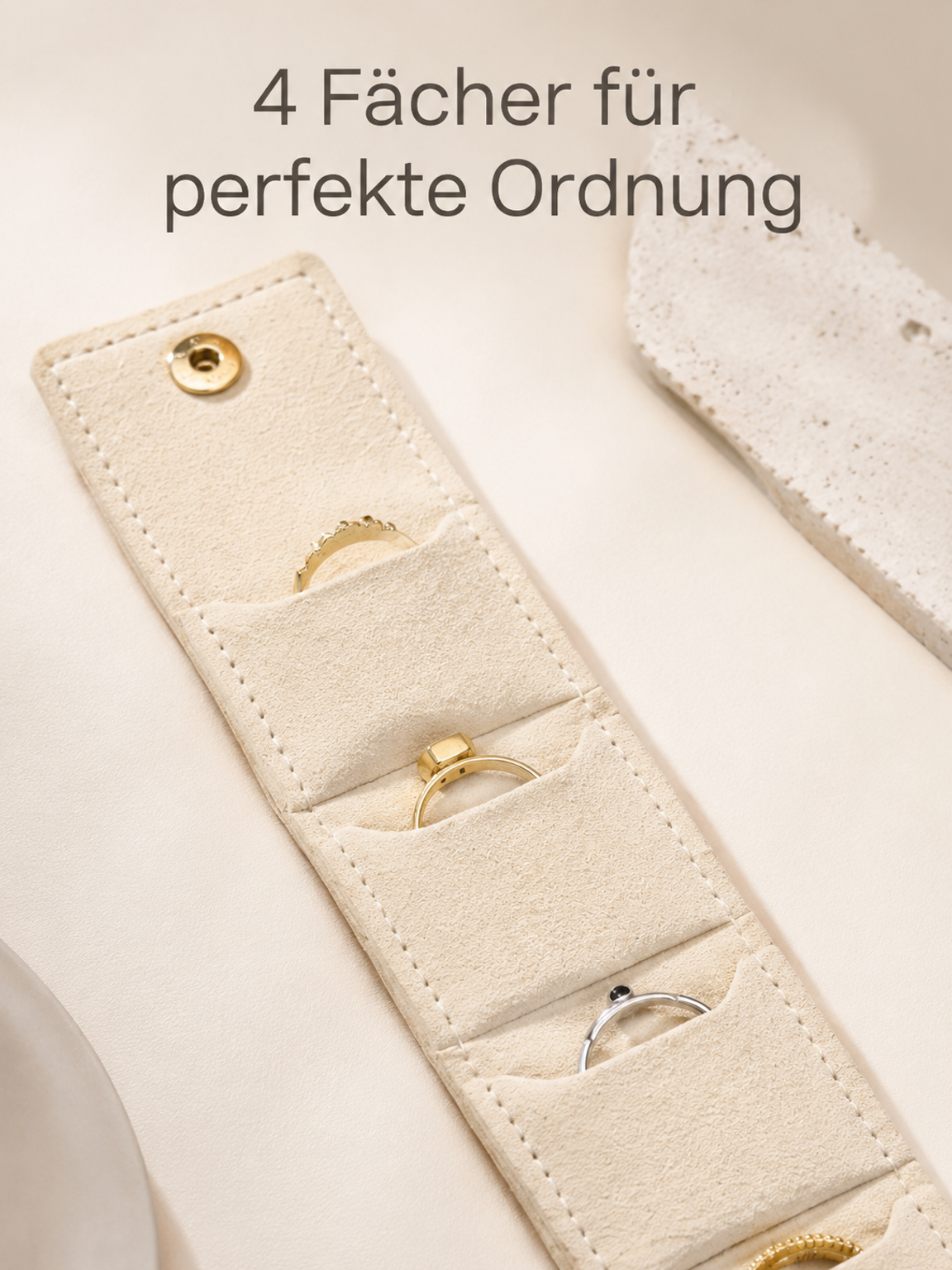 Tragbare Schmucktasche mit Fächern – Reise-Organizer für Ringe, Ohrringe und Schmuck