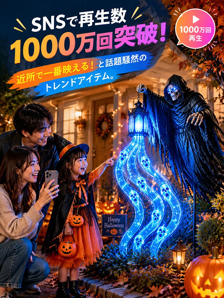ハロウィン死神モチーフ電池式ガーデンライト