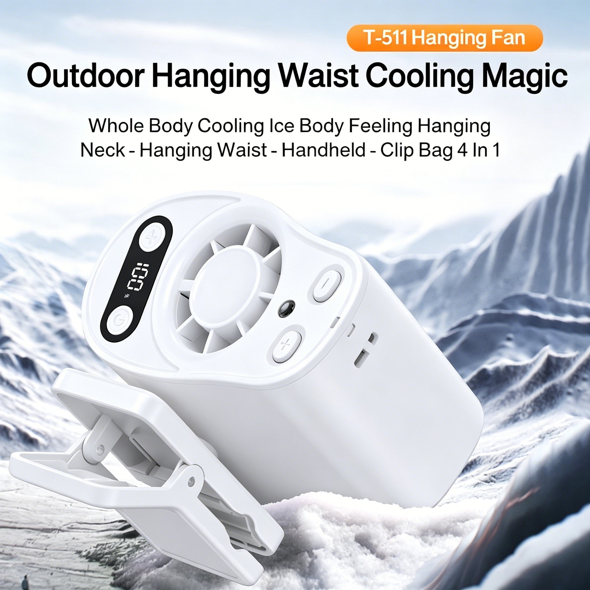 high speed wind speed electric fan Fan Mini Outdoor icy body Charging Hanging Fan Cooling Silent Por