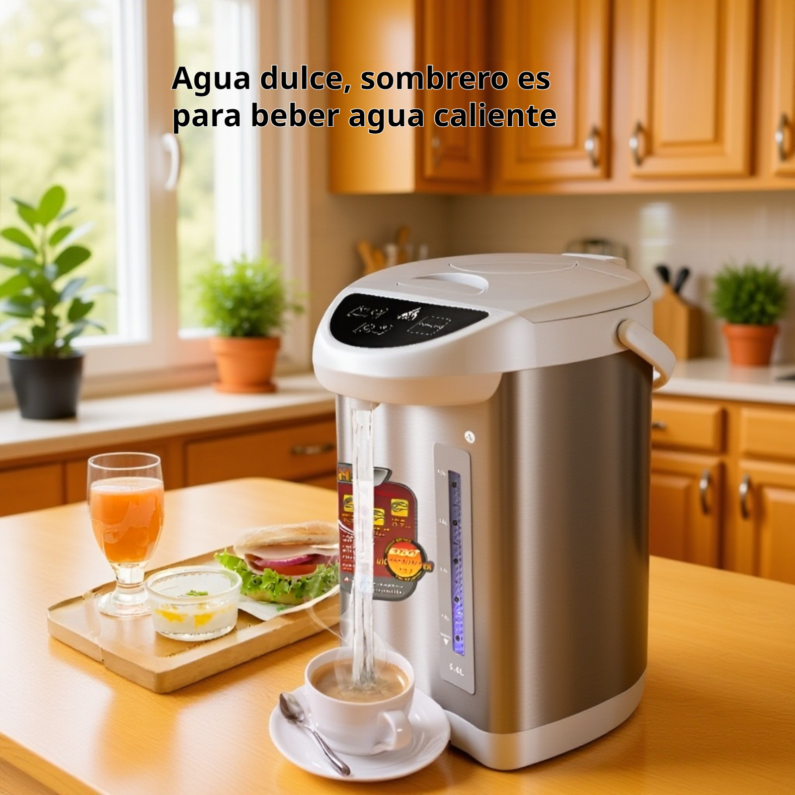 Hervidor eléctrico de acero inoxidable para el hogar con mantenimiento automático de temperatura