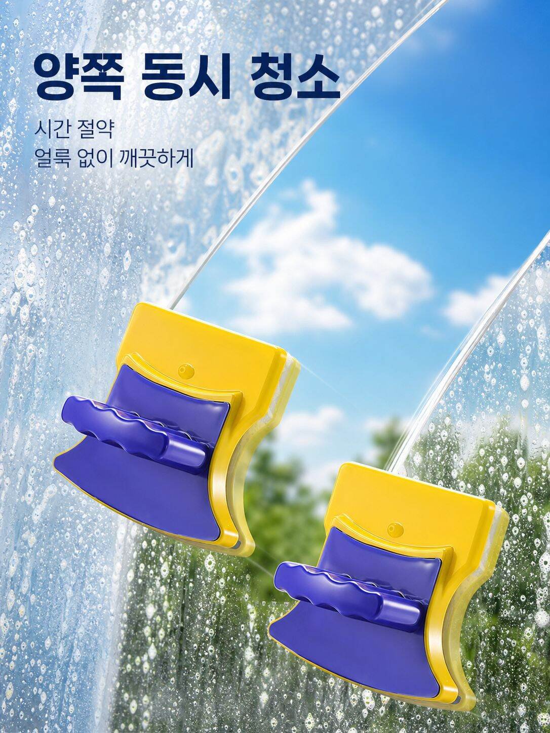 양면 자석 유리 청소용 지우개
