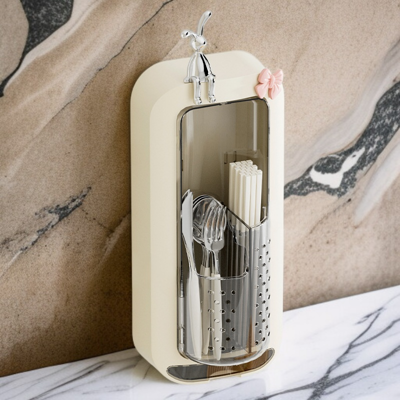 キッチンの穴あきフリー壁掛け式箸収納筒