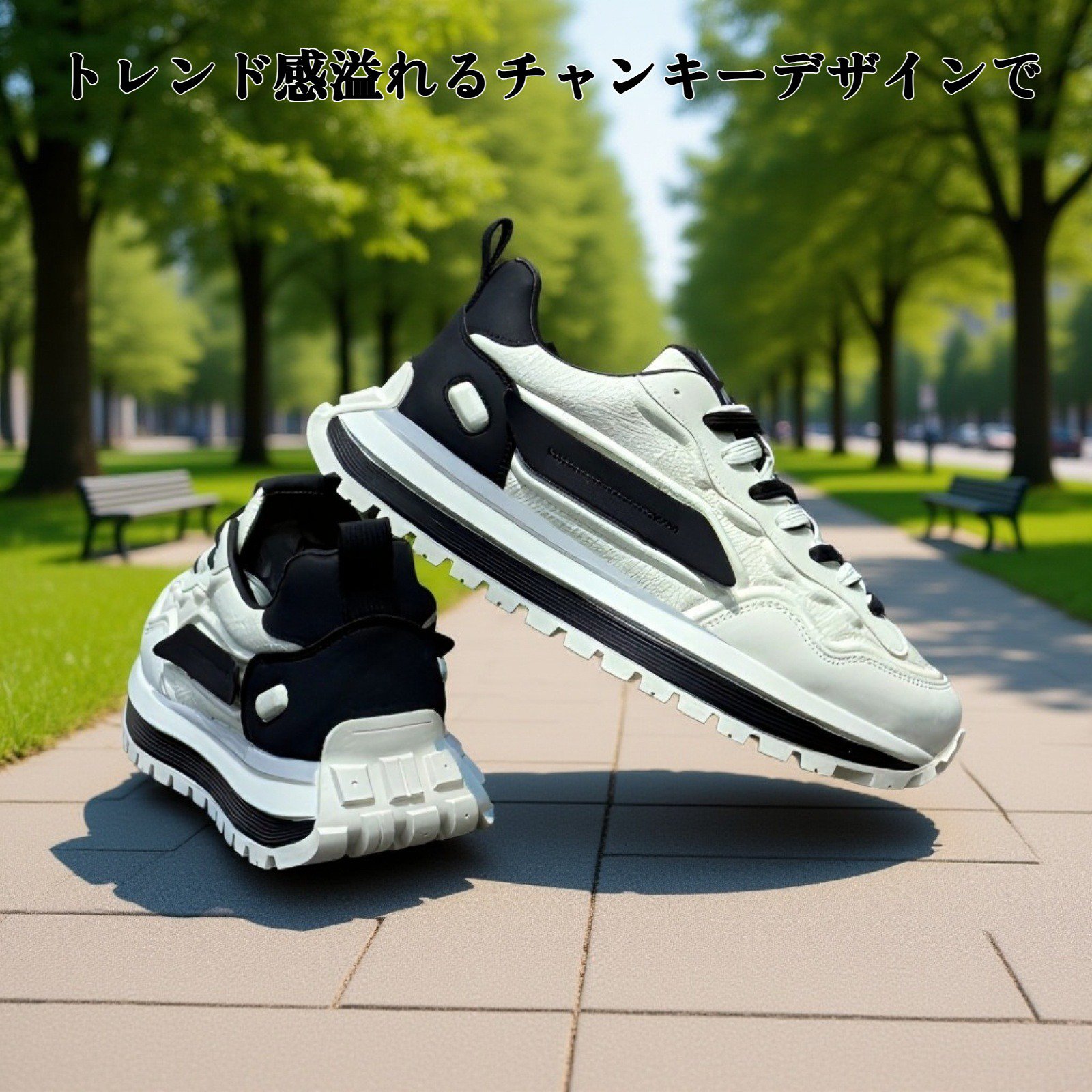 カジュアルなメンズチャンキースニーカー