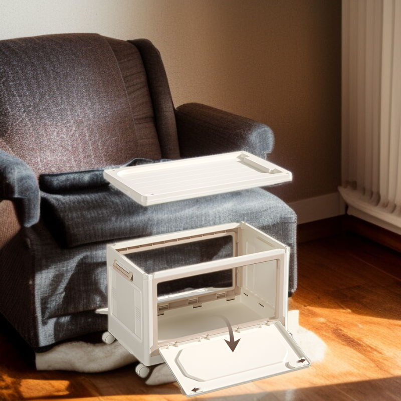 Mobile Aufbewahrungsbox unter dem Bett verstaut