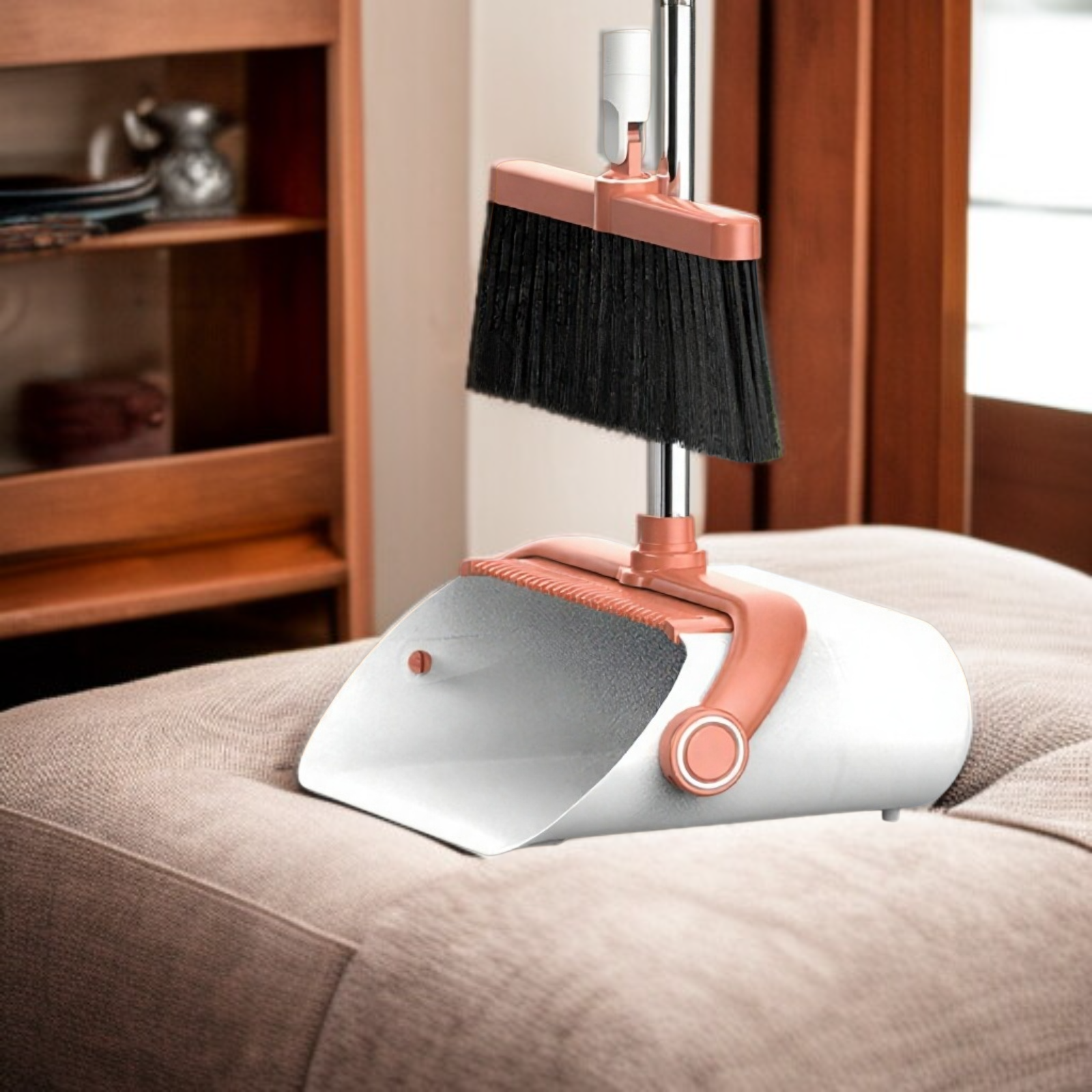 折りたたみ式家庭用ほうきとちりとりセットの全体写真